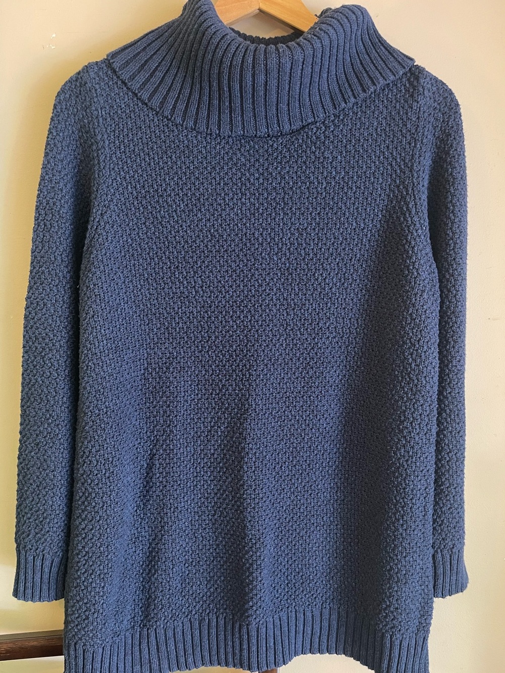 Hilary Radley Navy Blue Ribbed Turtleneck Sweater